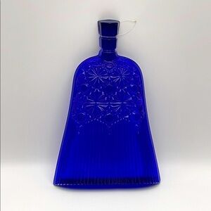 Vintage, Cobalt Blue, Glass, Daisy and Button, Whisk Broom, Pickle/Nut Dish